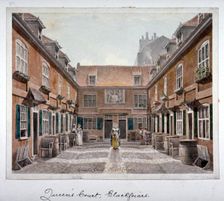 View of Queen's Court, Upper Ground Street, Southwark, London, 1830. Artist: Robert Blemmell Schnebbelie