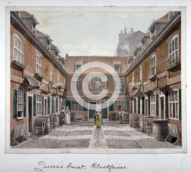 View of Queen's Court, Upper Ground Street, Southwark, London, 1830.    Artist: Robert Blemmell Schnebbelie