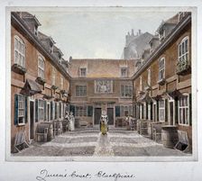 View of Queen's Court, Upper Ground Street, Southwark, London, 1830. Artist: Robert Blemmell Schnebbelie