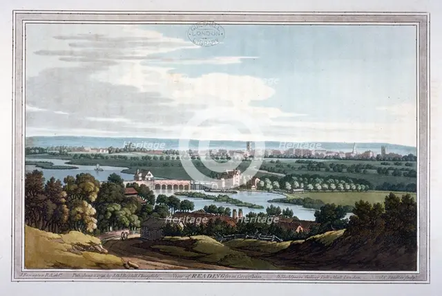 View of Reading from Caversham, Berkshire, 1793. Artist: Joseph Constantine Stadler