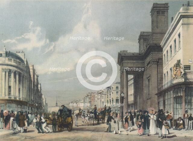 View of Regent Street looking towards the Quadrant with Hanover Chapel in the foreground, 1842 Artist: Thomas Shotter Boys.