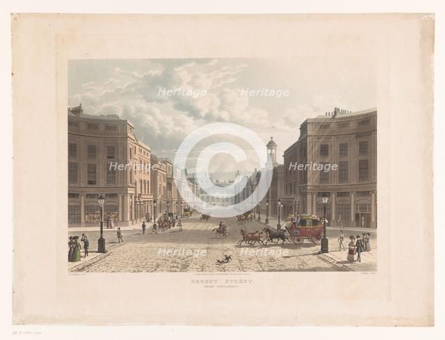 View of Regent Street, London, from Picadilly Circus, 1822. Creator: J. Bluck.