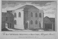 View of Reverend Francis Webb's Meeting House, Hare Court, City of London, 1784. Artist: Anon