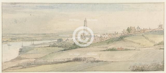 View of Rhenen and the Rhine from the East, 1663. Creator: Gerbrand van den Eeckhout.