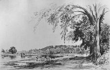 View of Richmond from the Thames 1871. Artist: Maxime Lalanne