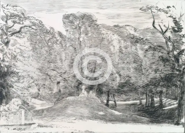 View of Richmond Park, a Fountain on the Left, c1820s. Creator: Andrew Geddes.