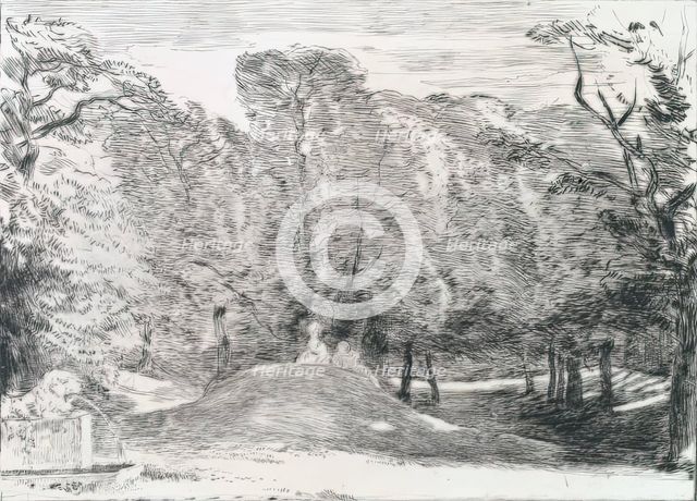 View of Richmond Park, a Fountain on the Left, c1820s. Creator: Andrew Geddes.