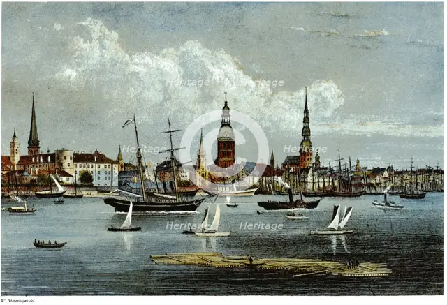 View of Riga, ca 1855. Artist: Stavenhagen, Wilhelm Siegfried (1814-1881)