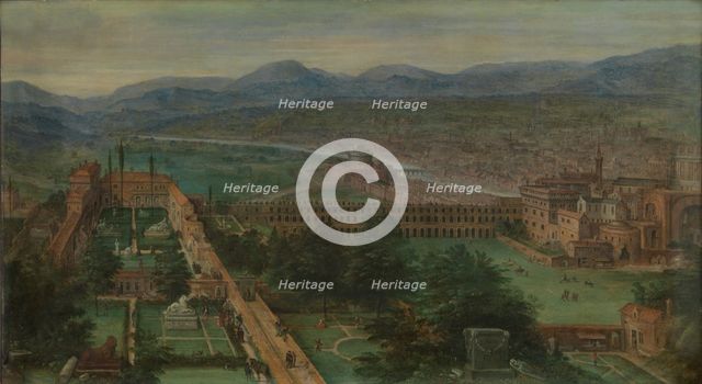 View of Rome (Belvedere Courtyard), 1589. Creator: Cleve, Hendrik van, III (ca 1525-1590).