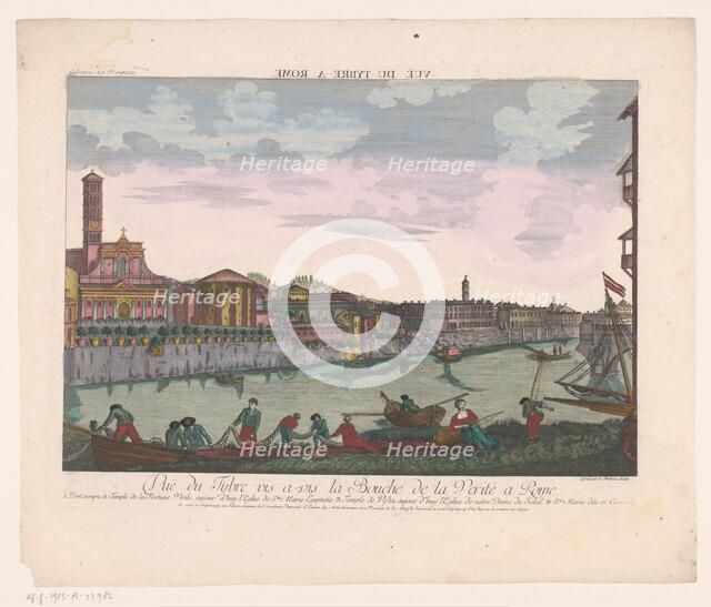 View of Rome from the Tiber, 1755-1779. Creator: Balthasar Friedrich Leizelt.