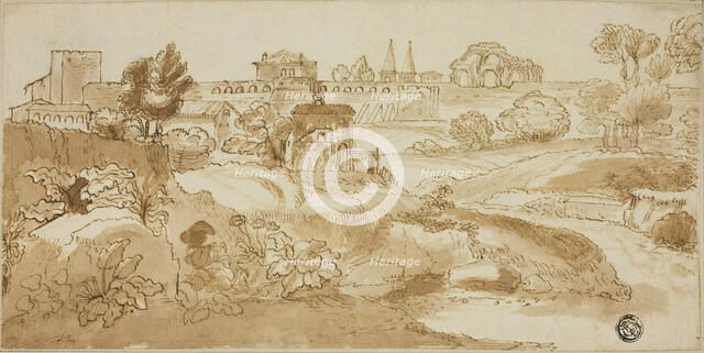 View of Rome, with via Appia, n.d. Creator: Unknown.