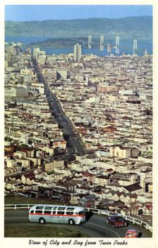View of San Francisco from Twin Peaks, California, USA, 1957