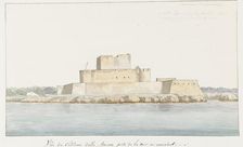 View of San Mauro la Bruca Castle from the sea, 1778. Creator: Louis Ducros