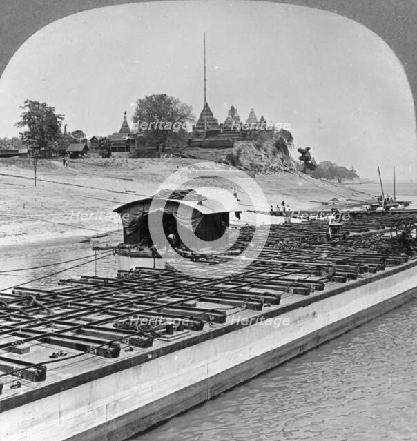 View of Sagaing from the Irrawaddy River, Burma, 1908. Artist: Stereo Travel Co