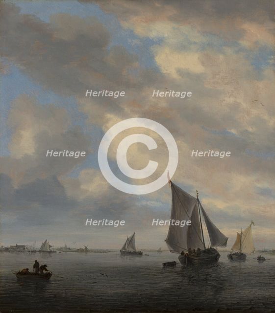 View of Sailing Boats on a Lake. Creator: Salomon Ruysdael.