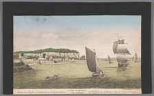 View of sailing ships on the River Theems in Purfleet, 1745-1775. Creator: Anon