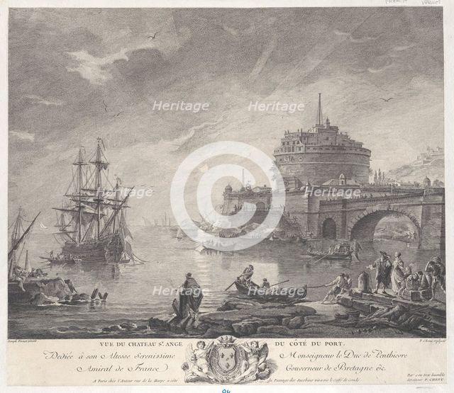 View of Saint Angel's Castle from Port Side, ca. 1760-1800. Creator: Pierre Chenu.