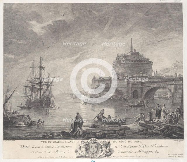 View of Saint Angel's Castle from Port Side, ca. 1760-1800. Creator: Pierre Chenu.