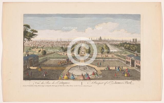 View of Saint James's Park in London as seen from Buckingham House, 1752. Creator: St Torres.