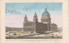 View of Saint Paul's Cathedral in London seen from the northwest side, 1722-after 1758. Creator: Nicolas Jean Baptiste Poilly