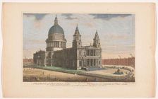 View of Saint Paul's Cathedral in London seen from the northwest side, 1753. Creator: Johann Michael Muller