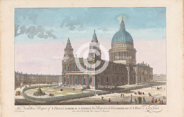 View of Saint Paul's Cathedral in London seen from the northwest side, 1722-after 1758. Creator: Nicolas Jean Baptiste Poilly.