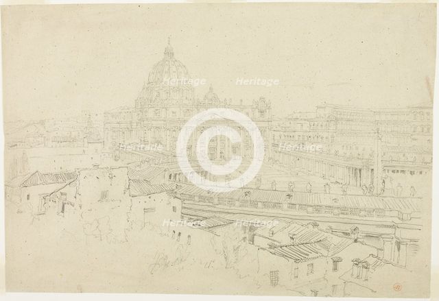 View of Saint Peter's in Rome, n.d. Creator: Jean-Auguste-Dominique Ingres.