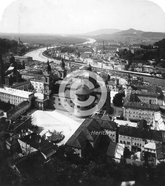 View of Salzburg from the Hohensalzburg Fortress, Salzburg, Austria, c1900. Artist: Wurthle & Sons