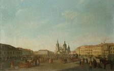 View of Sennaya Square in St Petersburg, 1800. Creator: Benjamin Patersson