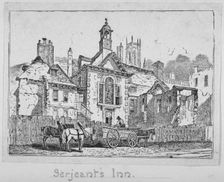 View of Serjeants Inn with a horse and cart, Chancery Lane, City of London, 1840. Artist: Anon