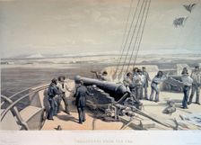 View of Sevastopol from the sea, 1855. Creator: Simpson, William (1832-1898)