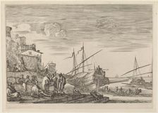 View of Several Houses Facing the Port, probably c. 1654/1655. Creator: Stefano della Bella