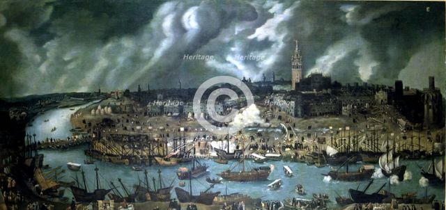 View of Seville, oil work.