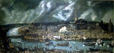 View of Seville, oil work