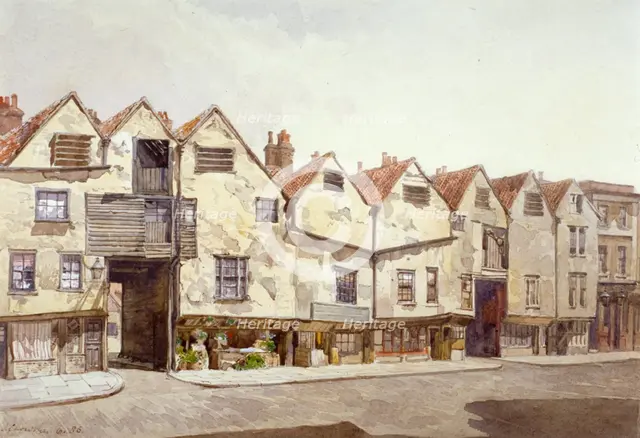 View of shops and houses, Bermondsey Street, Bermondsey, London, 1886. Artist: John Crowther