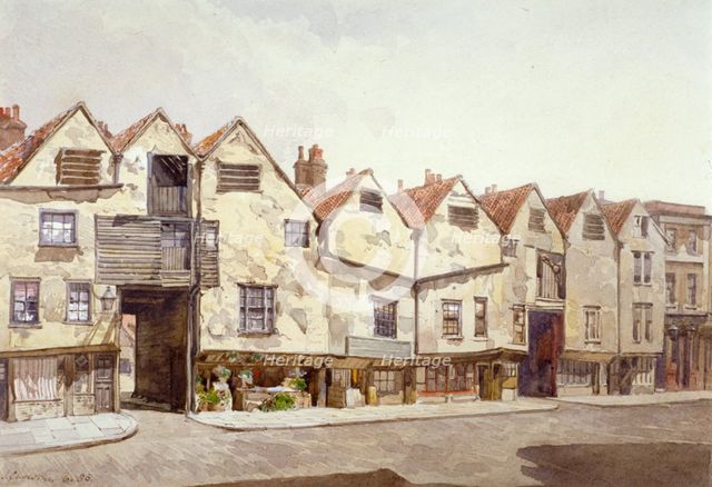 View of shops and houses, Bermondsey Street, Bermondsey, London, 1886. Artist: John Crowther