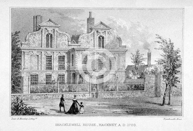 View of Shacklewell Manor House, Hackney, London, c1830.      Artist: Dean and Munday