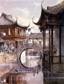 View of Shanghai China, c1860. Artist: Jean Henri Zuber