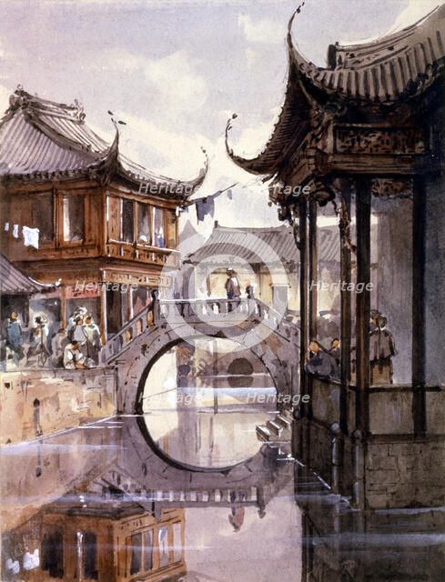 'View of Shanghai', China, c1860. Artist: Jean Henri Zuber