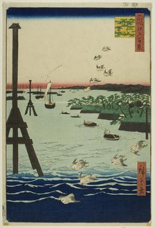 View of Shiba Bay (Shibaura no fukei), from the series "One Hundred Famous Views...", 1856. Creator: Ando Hiroshige