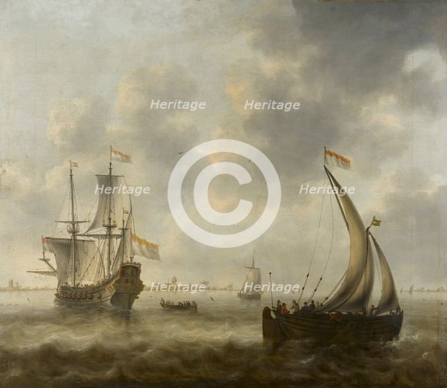 View of Ships on a River. Creator: Jacob Bellevois.