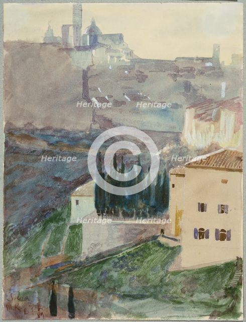 View of Siena, 1889. Creator: Max Klinger.
