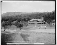 View of Silver Bay Association from boat house, Lake George, N.Y., between 1900 and 1915. Creator: Unknown