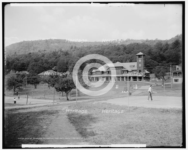 View of Silver Bay Association from boat house, Lake George, N.Y., between 1900 and 1915. Creator: Unknown.