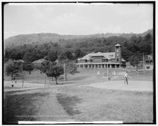 View of Silver Bay Association from boat house, Lake George, N.Y., between 1900 and 1915. Creator: Unknown