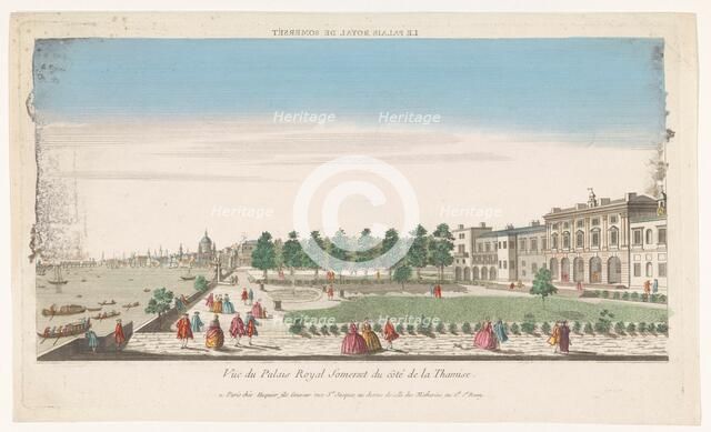 View of Somerset House on the River Thames in London, 1735-1805. Creator: Unknown.