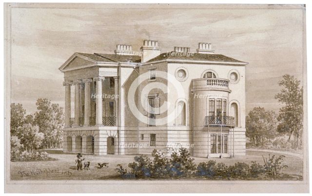 View of South Villa in Regent's Park, London, 1827.                                                  Artist: Thomas Hosmer Shepherd