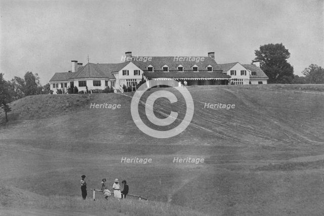 View of south front of clubhouse from the course, Oakland Golf Club, Bayside, New York, 1923. Artist: Unknown.