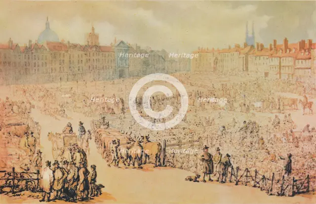 View of Smithfield Market, London, 1810. Artist: Unknown.