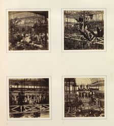 [View of Sphinxes Among Foliage; View of Tropical Foliage; Egyptian Court from North-e..., ca. 1859. Creator: Attributed to Philip Henry Delamotte